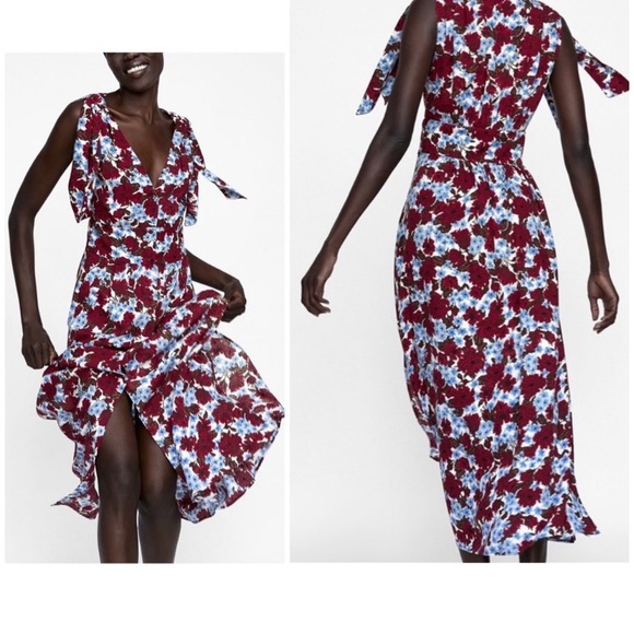 ZARA FLORAL MAXI DRESS Small - Picture 8 of 10